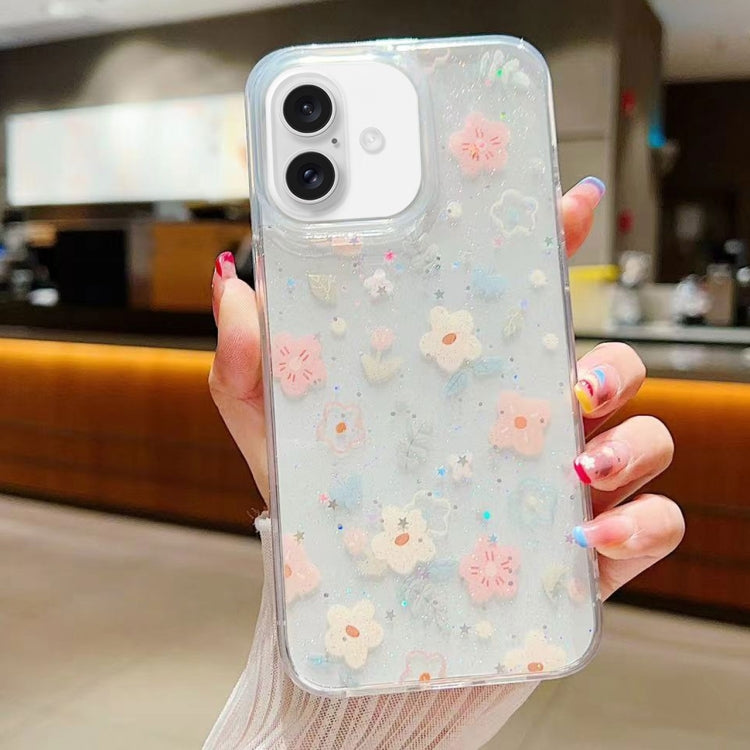 Custodia per cellulare in TPU epossidico floreale piccola e fresca, For iPhone 16 Pro Max, For iPhone 16 Pro, For iPhone 16 Plus, For iPhone 16