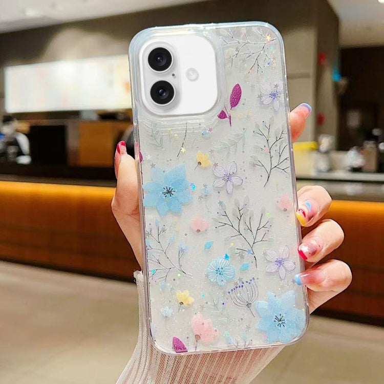 Custodia per cellulare in TPU epossidico floreale piccola e fresca, For iPhone 16 Pro Max, For iPhone 16 Pro, For iPhone 16 Plus, For iPhone 16