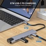 Adattatore docking station USB-C 8 in 1 con HDMI 4K
