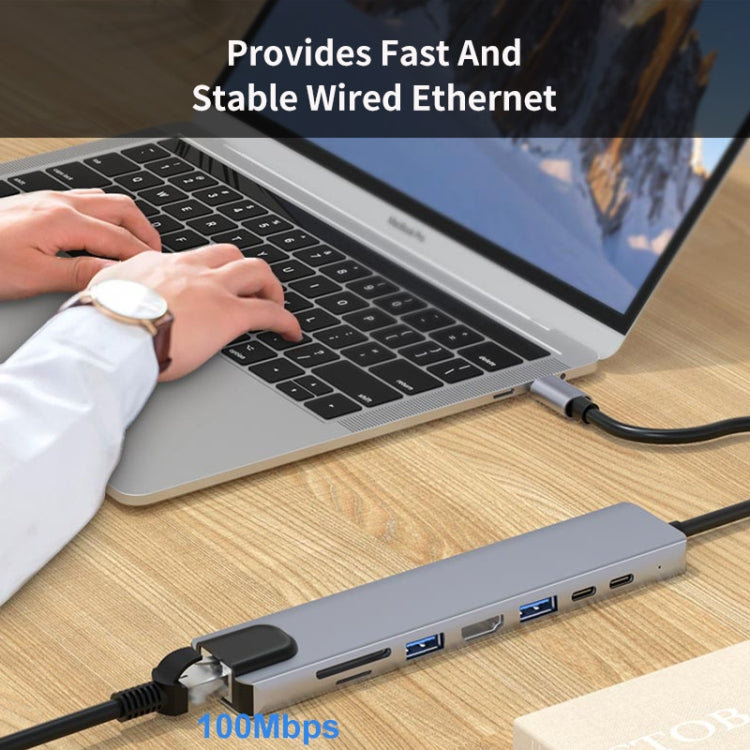 Adattatore docking station USB-C 8 in 1 con HDMI 4K