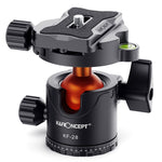 K&F CONCEPT KF31.023V3 Testa a sfera panoramica per treppiede in metallo ruotante a 360 gradi con piastra a sgancio rapido da 1/4 di pollice, KF31.023V3