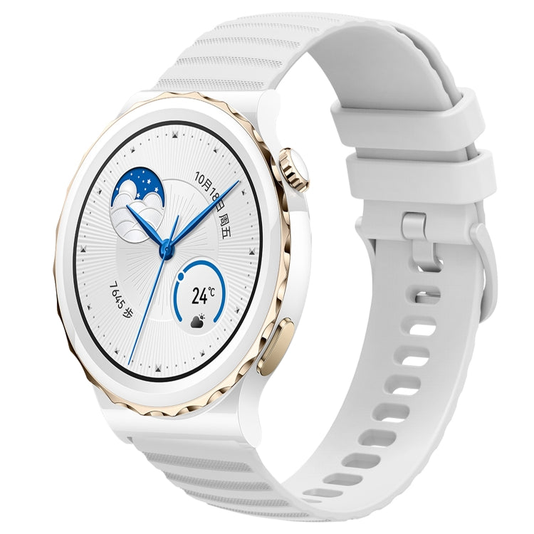Cinturino in silicone tinta unita con motivo a pois ondulato da 20 mm, For Huawei Watch GT3 Pro 43mm, For Huawei Watch GT3 42mm