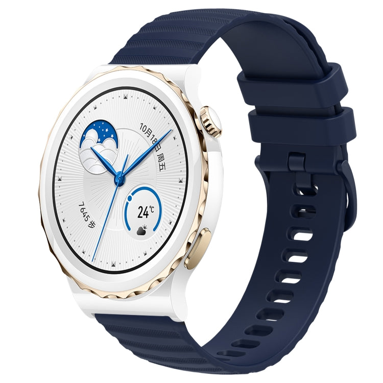 Cinturino in silicone tinta unita con motivo a pois ondulato da 20 mm, For Huawei Watch GT3 Pro 43mm, For Huawei Watch GT3 42mm