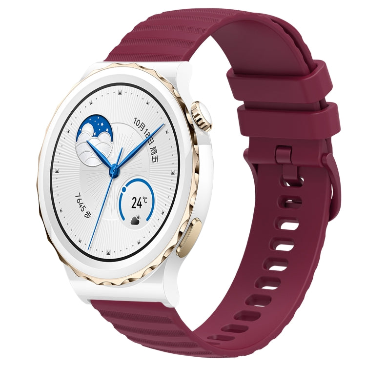 Cinturino in silicone tinta unita con motivo a pois ondulato da 20 mm, For Huawei Watch GT3 Pro 43mm, For Huawei Watch GT3 42mm