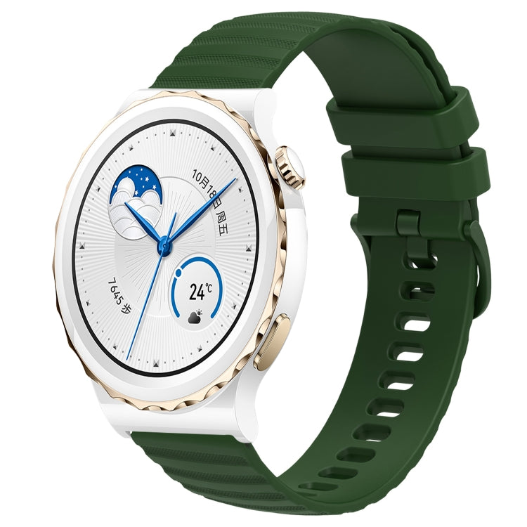Cinturino in silicone tinta unita con motivo a pois ondulato da 20 mm, For Huawei Watch GT3 Pro 43mm, For Huawei Watch GT3 42mm