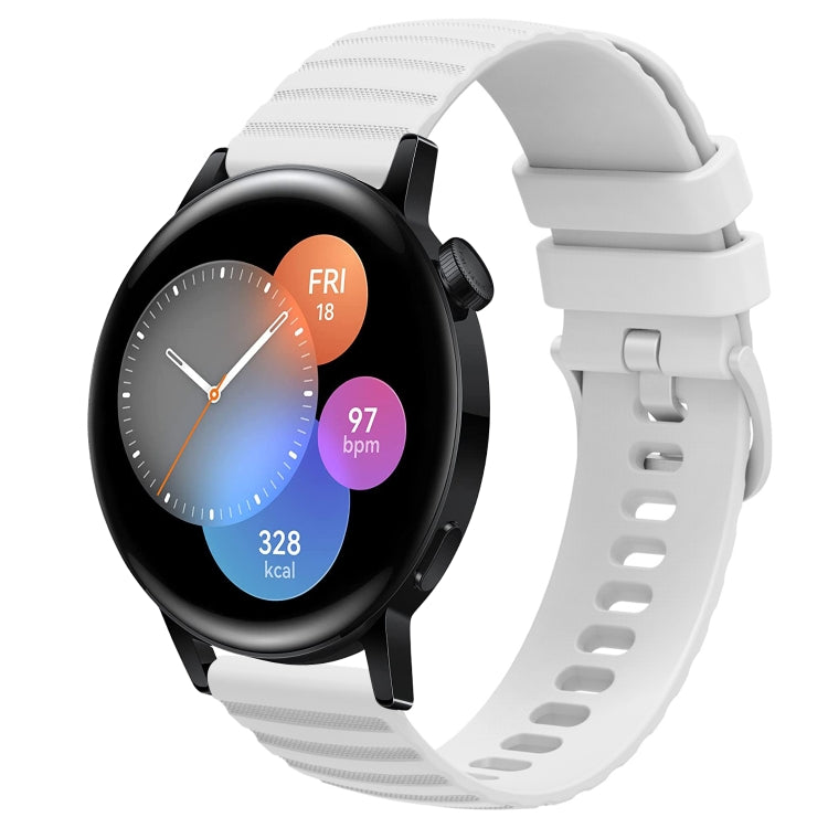 Cinturino in silicone tinta unita con motivo a pois ondulato da 20 mm, For Huawei Watch GT3 Pro 43mm, For Huawei Watch GT3 42mm