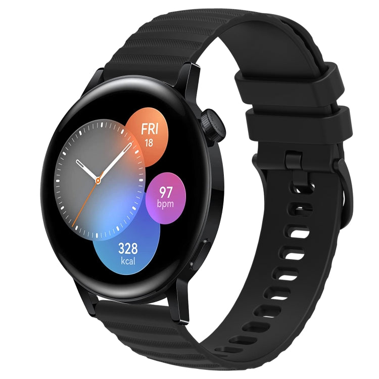 Cinturino in silicone tinta unita con motivo a pois ondulato da 20 mm, For Huawei Watch GT3 Pro 43mm, For Huawei Watch GT3 42mm