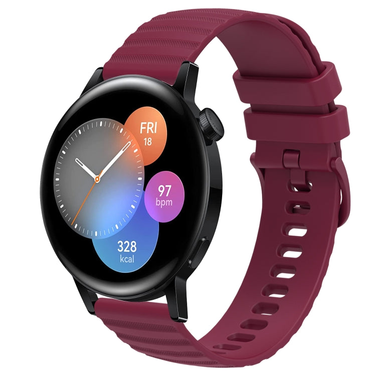 Cinturino in silicone tinta unita con motivo a pois ondulato da 20 mm, For Huawei Watch GT3 Pro 43mm, For Huawei Watch GT3 42mm