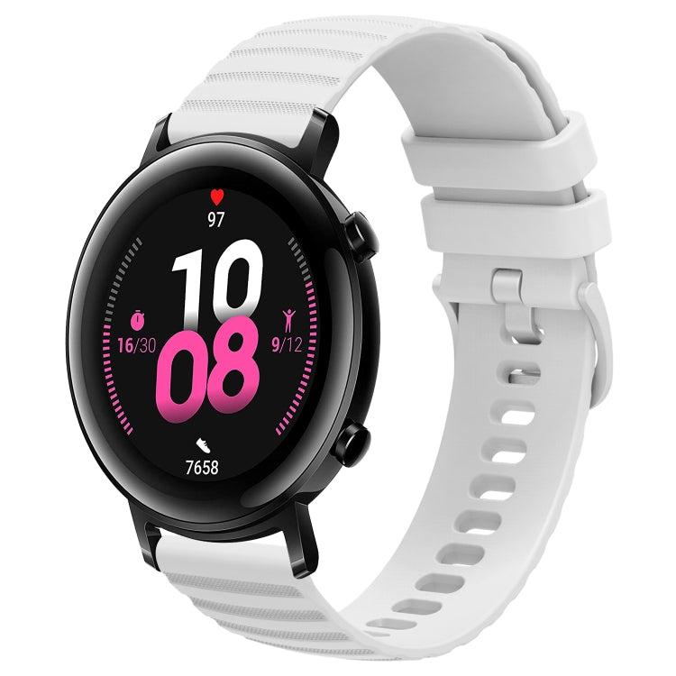 Cinturino in silicone tinta unita con motivo a pois ondulato da 20 mm, For Huawei Watch GT2 42mm, For Huawei Watch 2