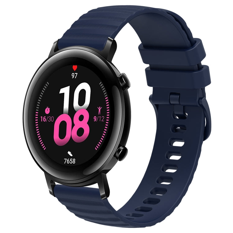 Cinturino in silicone tinta unita con motivo a pois ondulato da 20 mm, For Huawei Watch GT2 42mm, For Huawei Watch 2