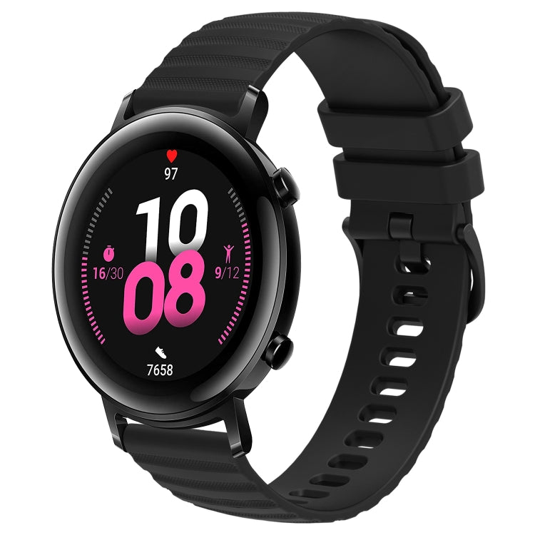 Cinturino in silicone tinta unita con motivo a pois ondulato da 20 mm, For Huawei Watch GT2 42mm, For Huawei Watch 2