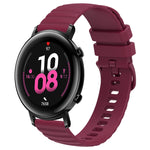 Cinturino in silicone tinta unita con motivo a pois ondulato da 20 mm, For Huawei Watch GT2 42mm, For Huawei Watch 2