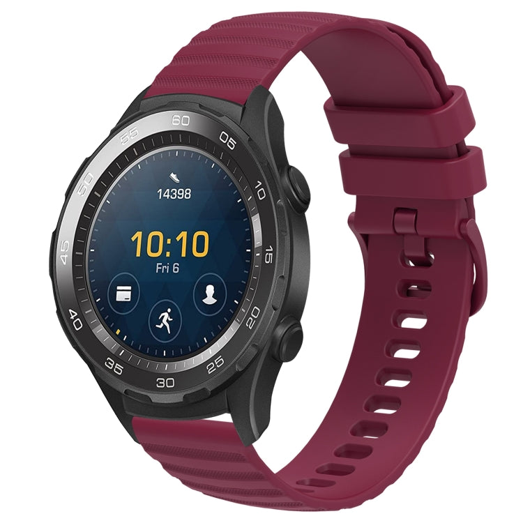 Cinturino in silicone tinta unita con motivo a pois ondulato da 20 mm, For Huawei Watch GT2 42mm, For Huawei Watch 2