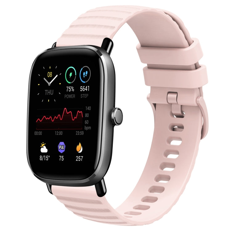 Cinturino in silicone tinta unita con motivo a pois ondulato da 20 mm, For Amazfit GTS 2E, For Amazfit GTS 2 Mini