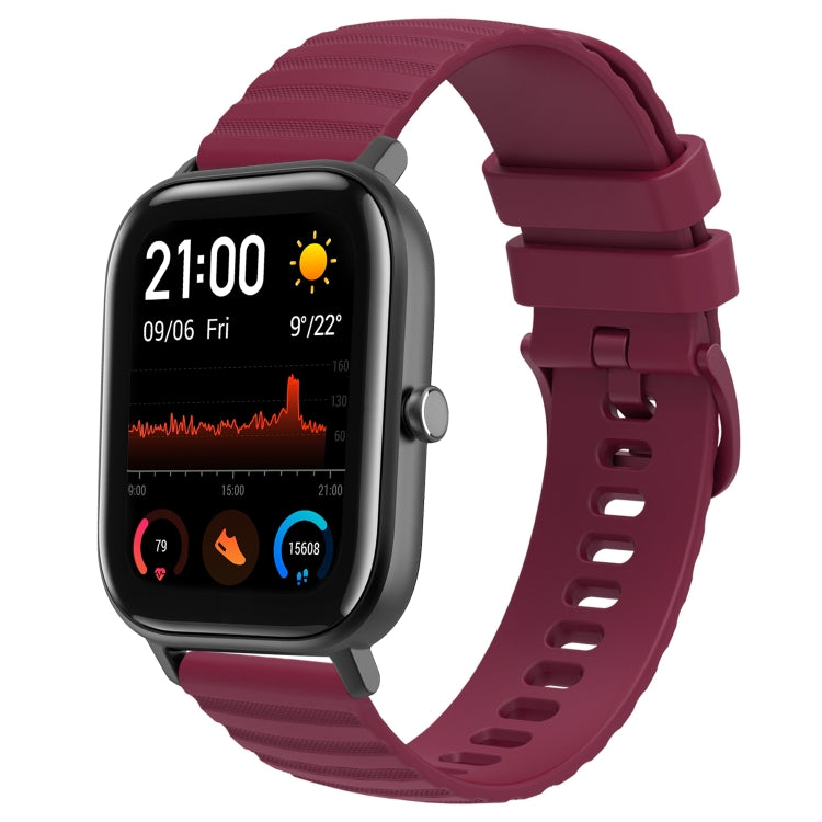 Cinturino in silicone tinta unita con motivo a pois ondulato da 20 mm, For Amazfit GTS 2, For Amazfit GTS