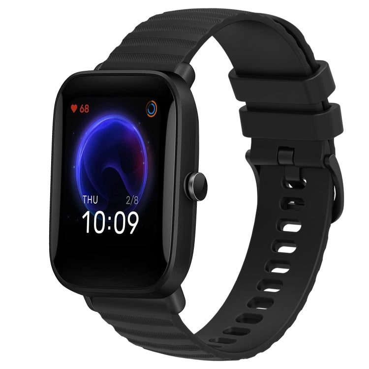 Cinturino in silicone tinta unita con motivo a pois ondulato da 20 mm, For Amazfit Pop