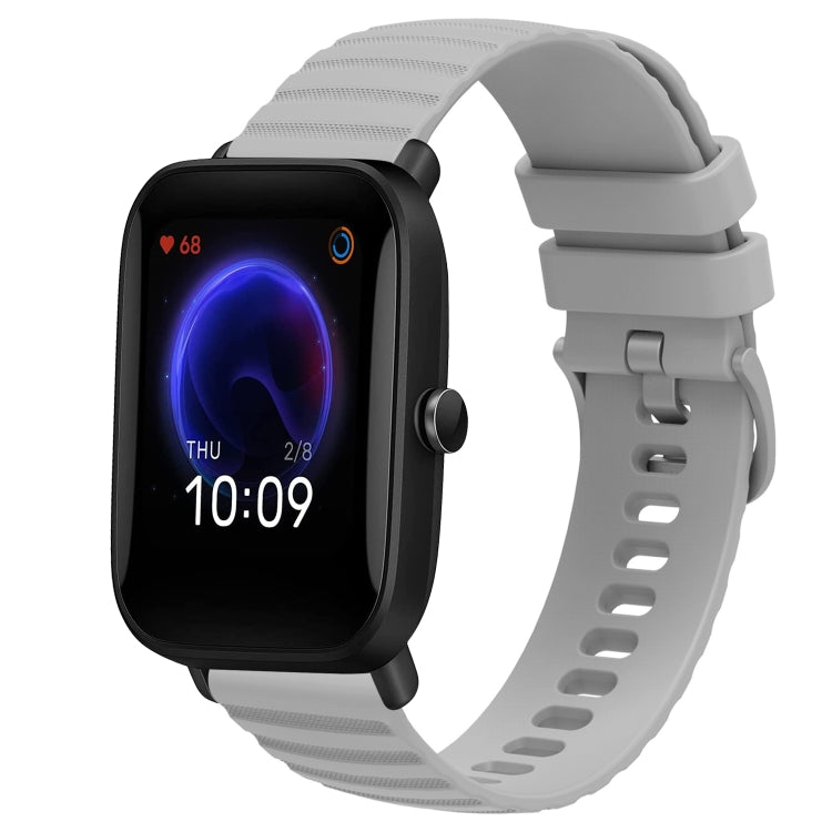 Cinturino in silicone tinta unita con motivo a pois ondulato da 20 mm, For Amazfit Pop