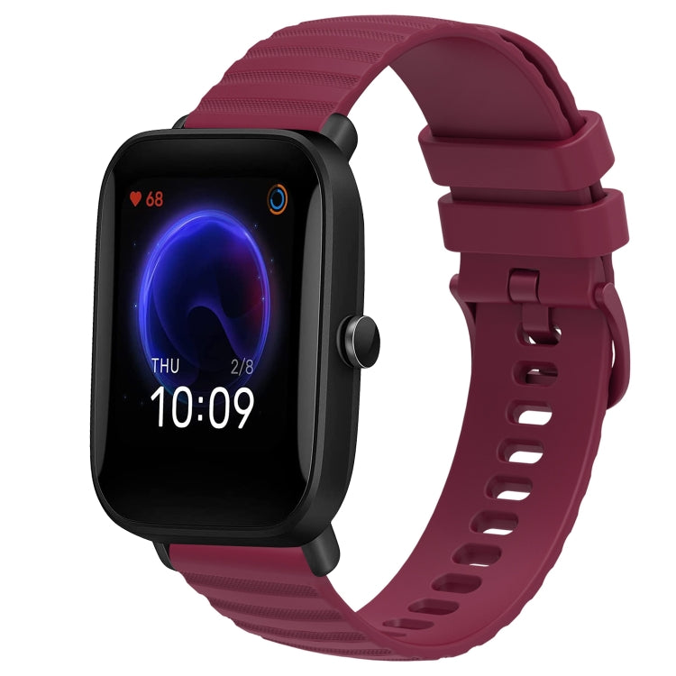 Cinturino in silicone tinta unita con motivo a pois ondulato da 20 mm, For Amazfit Pop
