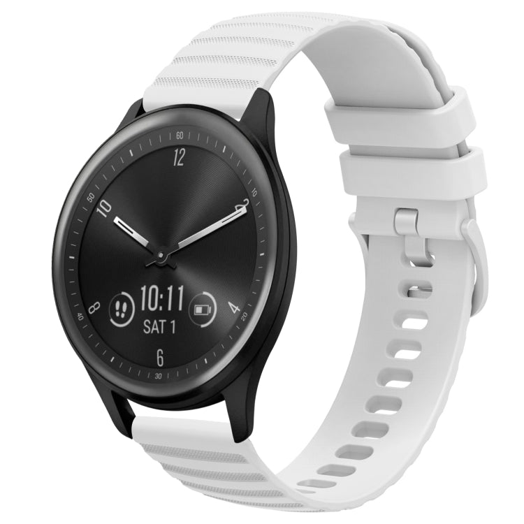 Cinturino in silicone tinta unita con motivo a pois ondulato da 20 mm, For Garmin Vivomove Sport, For Garmin Venu 2 Plus