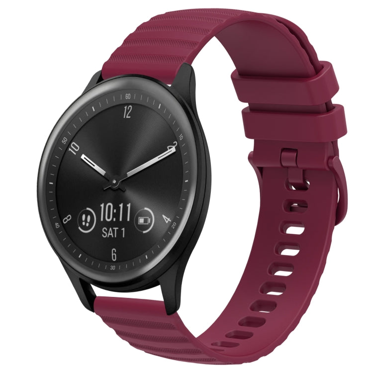 Cinturino in silicone tinta unita con motivo a pois ondulato da 20 mm, For Garmin Vivomove Sport, For Garmin Venu 2 Plus