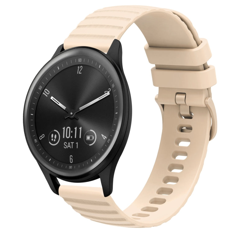 Cinturino in silicone tinta unita con motivo a pois ondulato da 20 mm, For Garmin Vivomove Sport, For Garmin Venu 2 Plus