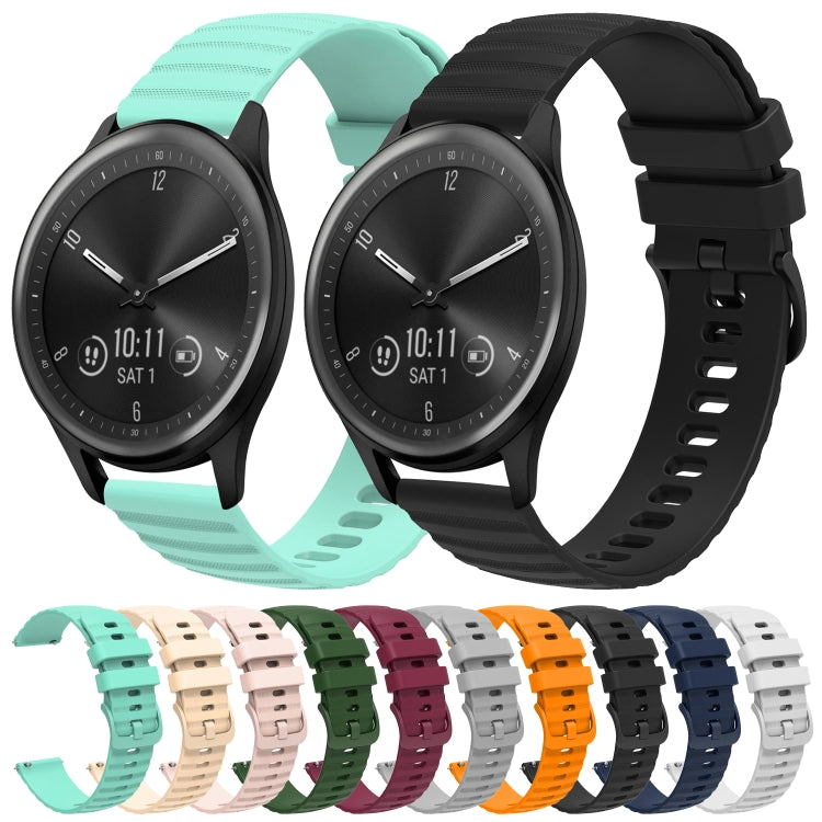 Cinturino in silicone tinta unita con motivo a pois ondulato da 20 mm, For Garmin Vivomove Sport, For Garmin Venu 2 Plus