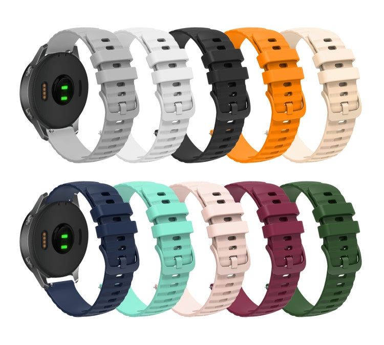 Cinturino in silicone tinta unita con motivo a pois ondulato da 20 mm, For Garmin Vivomove Sport, For Garmin Venu 2 Plus