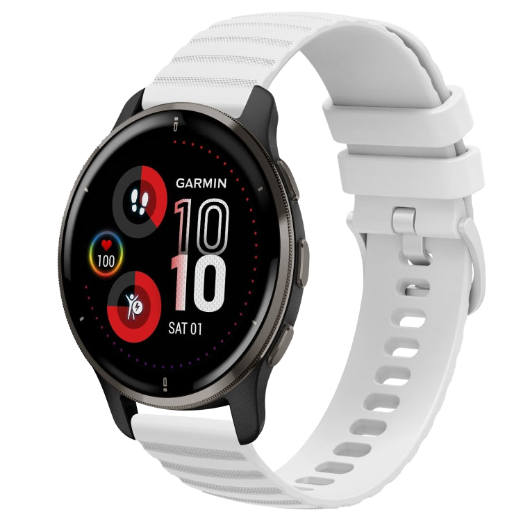 Cinturino in silicone tinta unita con motivo a pois ondulato da 20 mm, For Garmin Vivomove Sport, For Garmin Venu 2 Plus