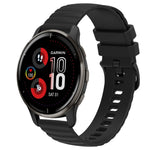 Cinturino in silicone tinta unita con motivo a pois ondulato da 20 mm, For Garmin Vivomove Sport, For Garmin Venu 2 Plus