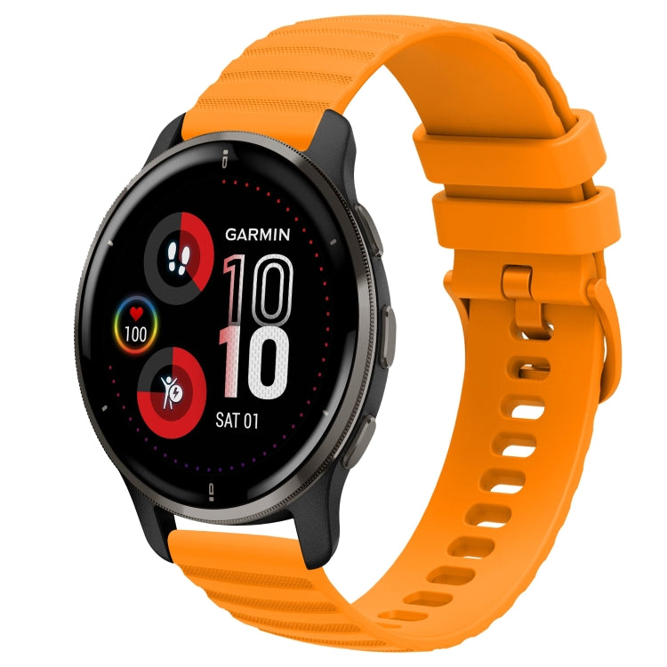 Cinturino in silicone tinta unita con motivo a pois ondulato da 20 mm, For Garmin Vivomove Sport, For Garmin Venu 2 Plus