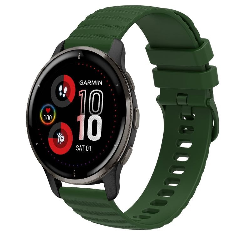 Cinturino in silicone tinta unita con motivo a pois ondulato da 20 mm, For Garmin Vivomove Sport, For Garmin Venu 2 Plus