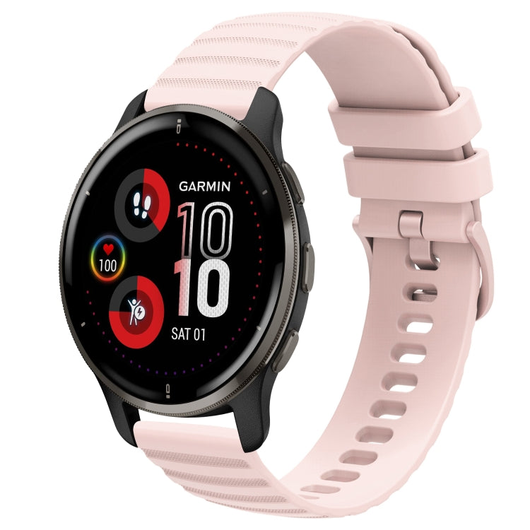 Cinturino in silicone tinta unita con motivo a pois ondulato da 20 mm, For Garmin Vivomove Sport, For Garmin Venu 2 Plus