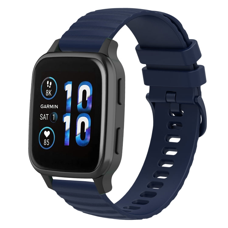 Cinturino in silicone tinta unita con motivo a pois ondulato da 20 mm, For Garmin Forerunner Sq2, For Garmin Forerunner Sq2 Music