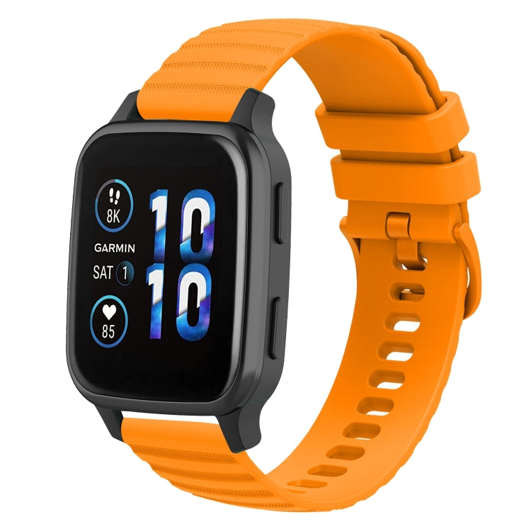 Cinturino in silicone tinta unita con motivo a pois ondulato da 20 mm, For Garmin Forerunner Sq2, For Garmin Forerunner Sq2 Music