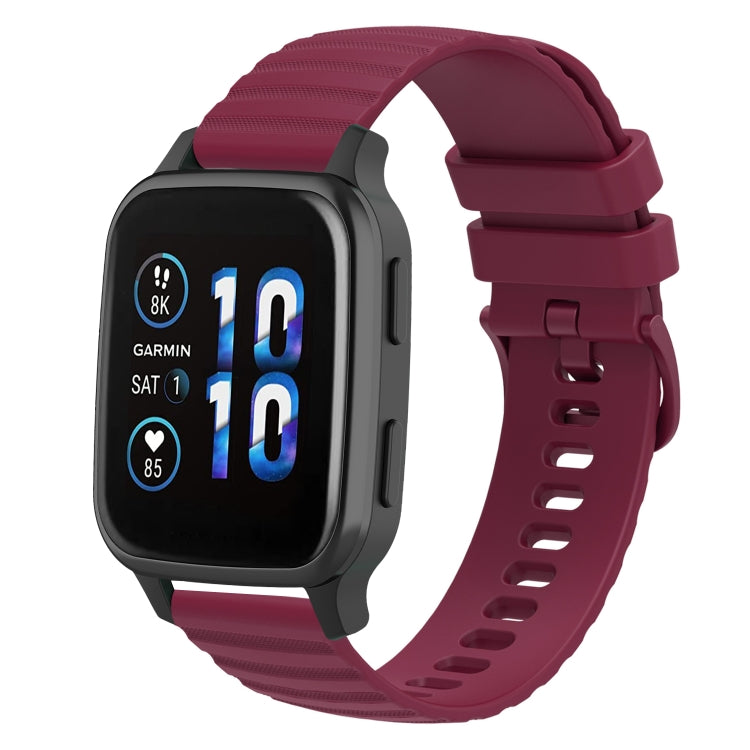Cinturino in silicone tinta unita con motivo a pois ondulato da 20 mm, For Garmin Forerunner Sq2, For Garmin Forerunner Sq2 Music