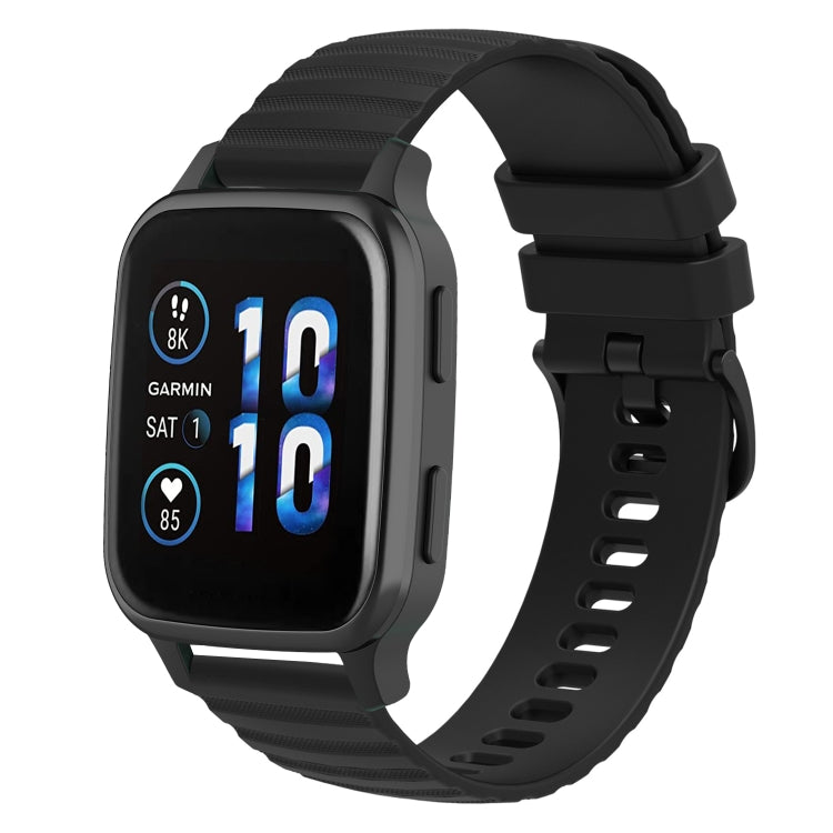 Cinturino in silicone tinta unita con motivo a pois ondulato da 20 mm, For Garmin Forerunner Sq2, For Garmin Forerunner Sq2 Music