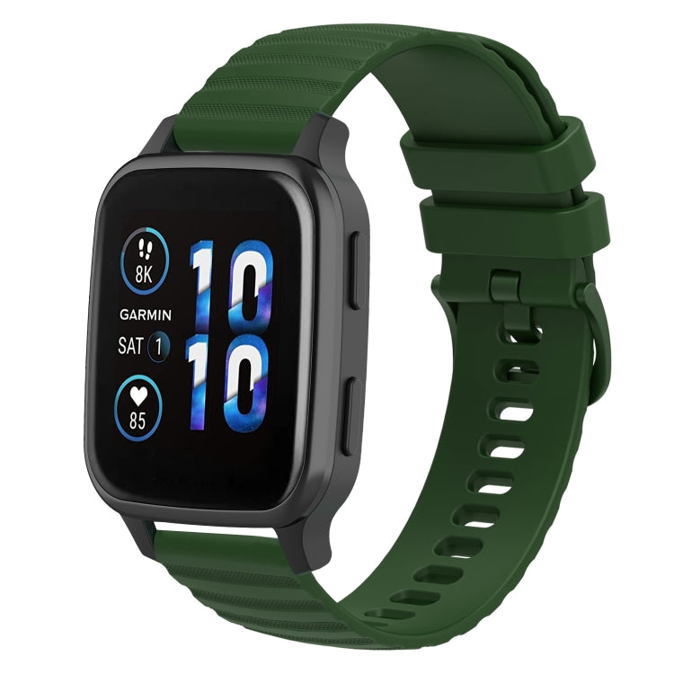 Cinturino in silicone tinta unita con motivo a pois ondulato da 20 mm, For Garmin Forerunner Sq2, For Garmin Forerunner Sq2 Music
