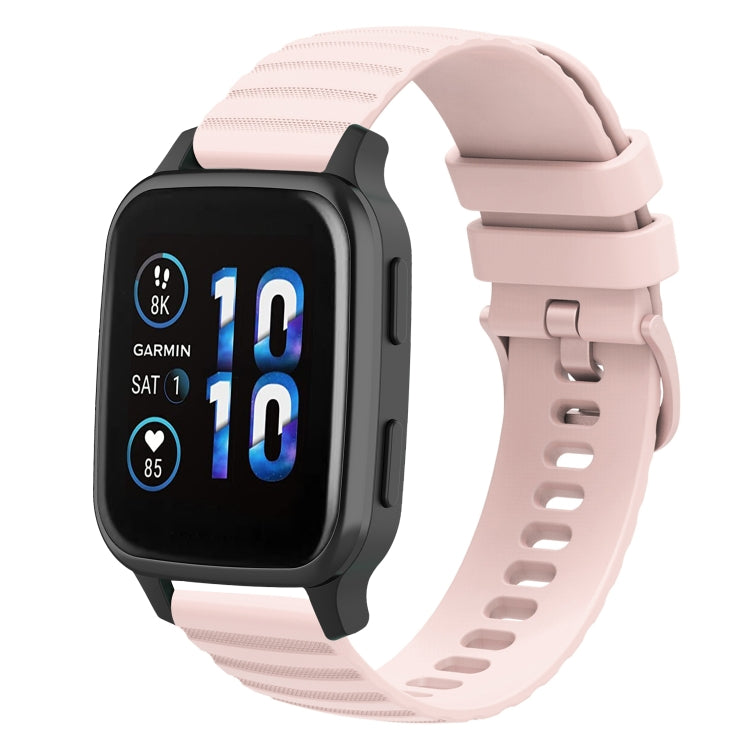 Cinturino in silicone tinta unita con motivo a pois ondulato da 20 mm, For Garmin Forerunner Sq2, For Garmin Forerunner Sq2 Music