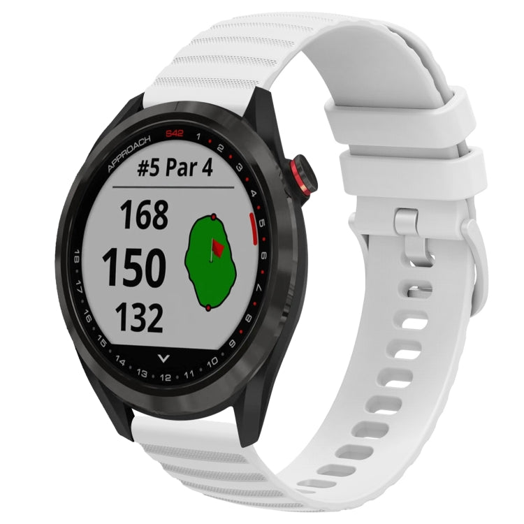 Cinturino in silicone tinta unita con motivo a pois ondulato da 20 mm, For Garmin Approach S40, For Garmin Forerunner 158