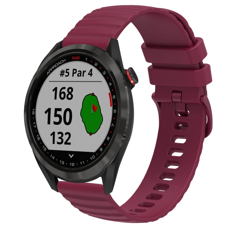 Cinturino in silicone tinta unita con motivo a pois ondulato da 20 mm, For Garmin Approach S40, For Garmin Forerunner 158