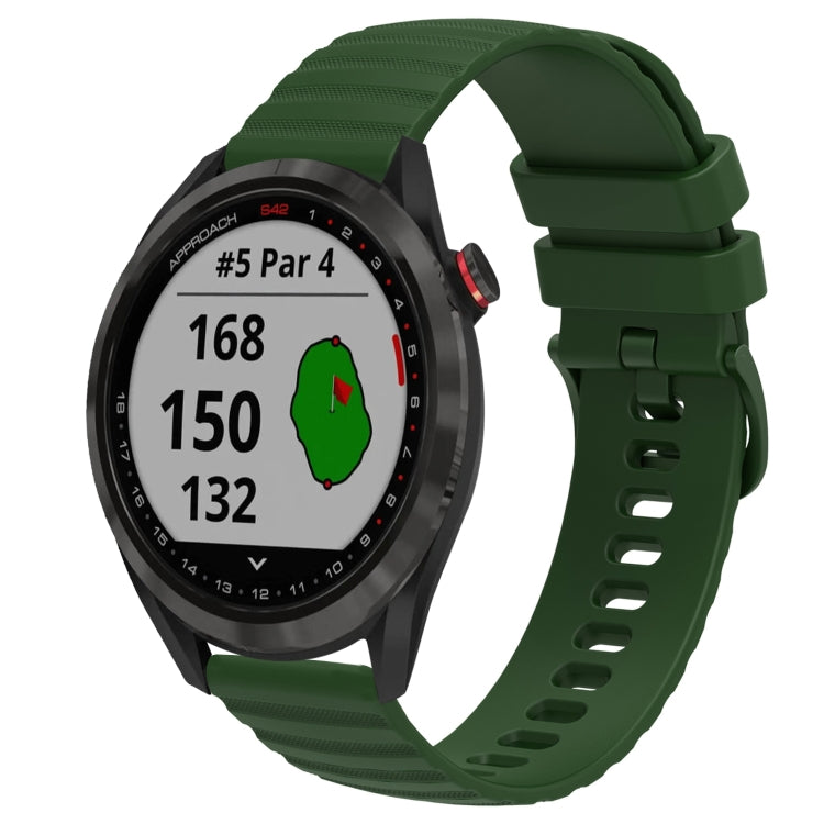Cinturino in silicone tinta unita con motivo a pois ondulato da 20 mm, For Garmin Approach S40, For Garmin Forerunner 158