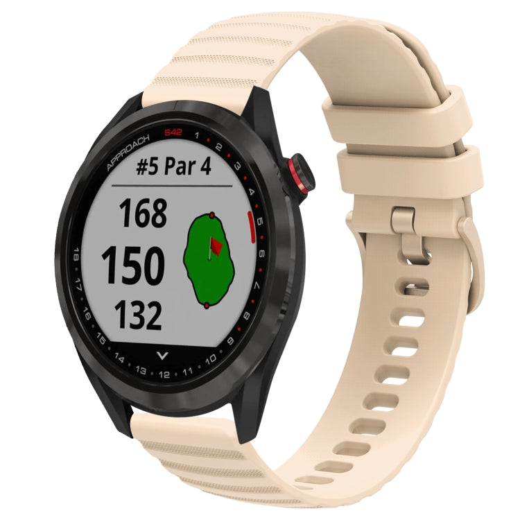 Cinturino in silicone tinta unita con motivo a pois ondulato da 20 mm, For Garmin Approach S40, For Garmin Forerunner 158