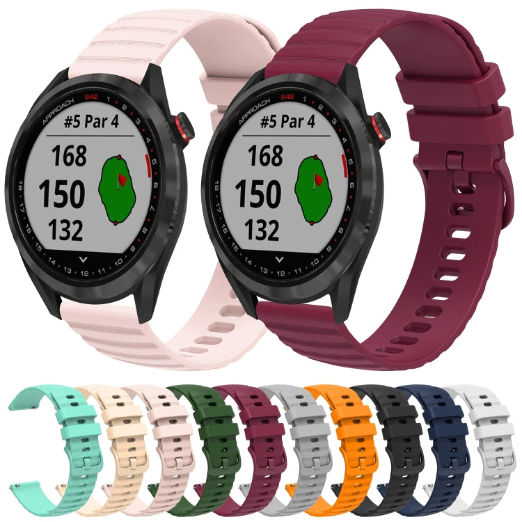 Cinturino in silicone tinta unita con motivo a pois ondulato da 20 mm, For Garmin Approach S40, For Garmin Forerunner 158