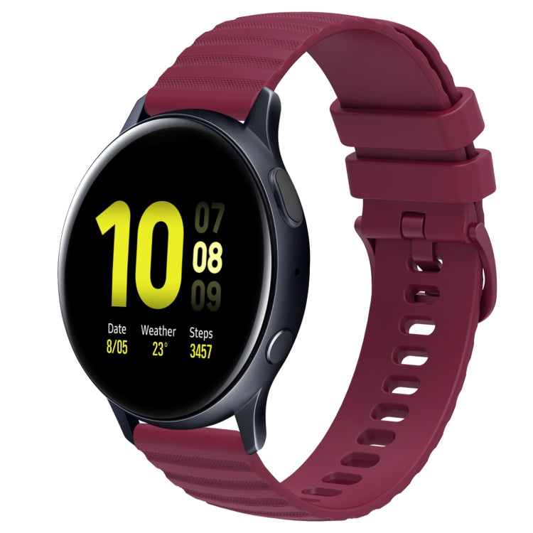 Cinturino in silicone tinta unita con motivo a pois ondulato da 20 mm, For Samsung Galaxy Watch Active 2 40mm, For Samsung Galaxy Watch Active 2 44mm