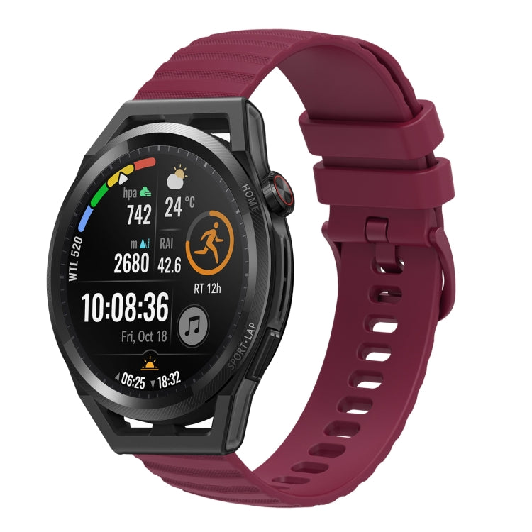 Cinturino in silicone tinta unita con motivo a pois ondulato da 22 mm, For Huawei Watch GT Runner, For Huawei Watch 3