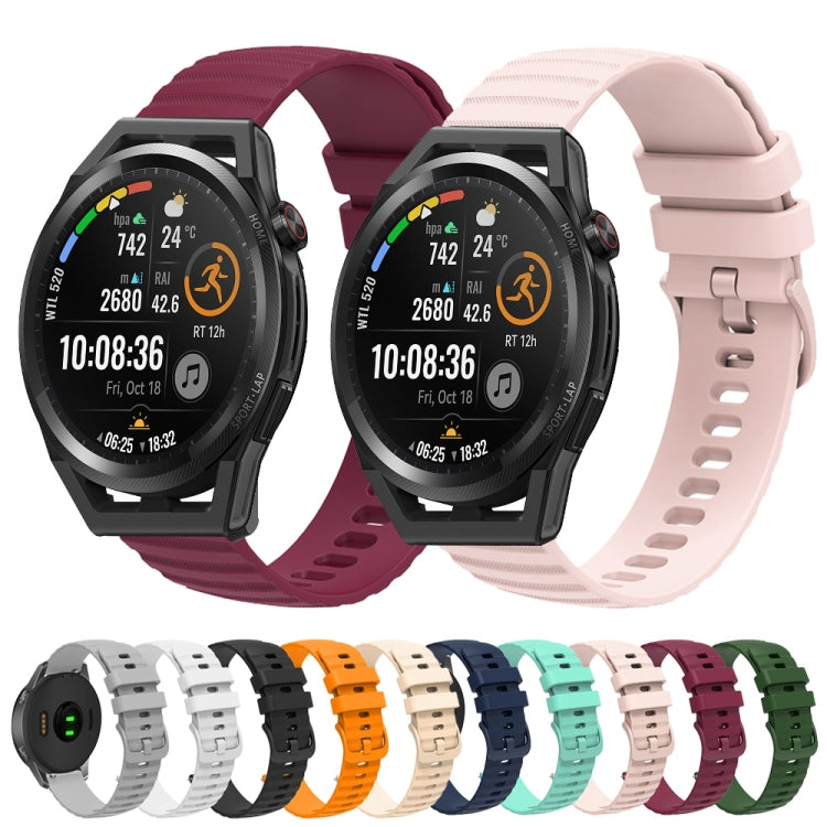 Cinturino in silicone tinta unita con motivo a pois ondulato da 22 mm, For Huawei Watch GT Runner, For Huawei Watch 3
