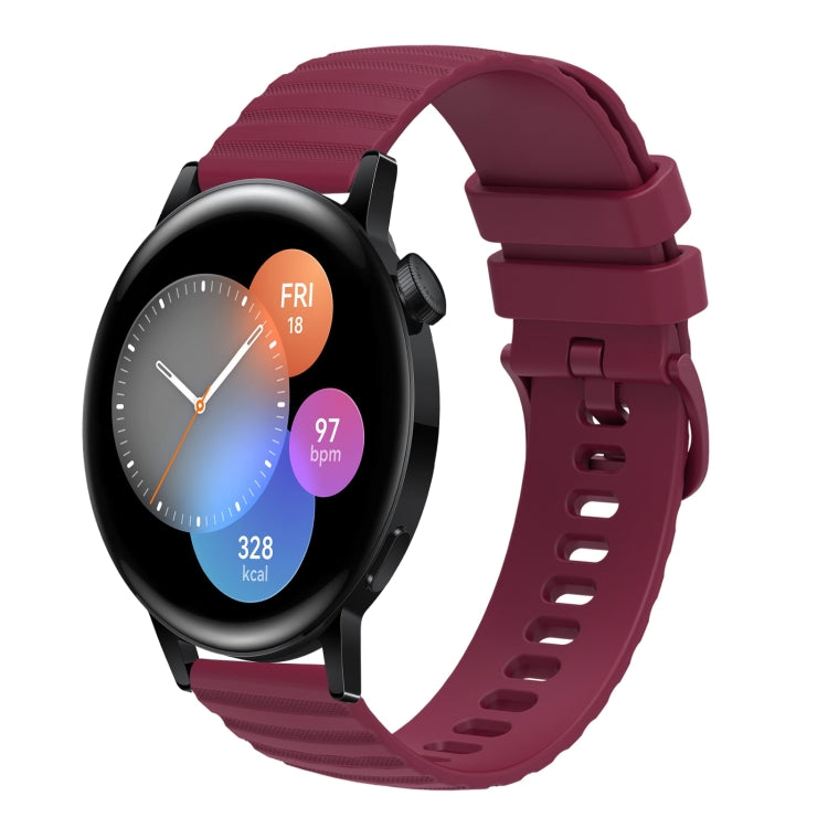 Cinturino in silicone tinta unita con motivo a pois ondulato da 22 mm, For Huawei Watch GT Runner, For Huawei Watch 3