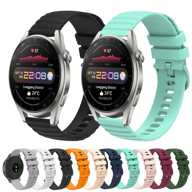 Cinturino in silicone tinta unita con motivo a pois ondulato da 22 mm, For Huawei Watch 3 Pro, For Huawei GT2 Pro