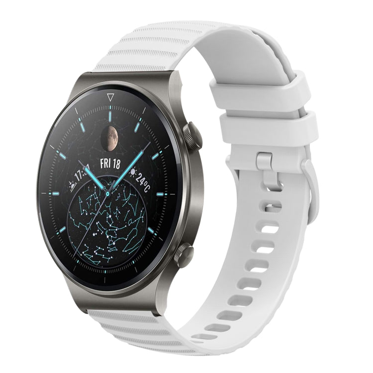 Cinturino in silicone tinta unita con motivo a pois ondulato da 22 mm, For Huawei Watch 3 Pro, For Huawei GT2 Pro