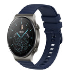 Cinturino in silicone tinta unita con motivo a pois ondulato da 22 mm, For Huawei Watch 3 Pro, For Huawei GT2 Pro
